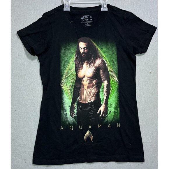 Justice League Aquaman Shirt Men Tee Black T-Shirt Cotton Medium - Picture 1 of 5